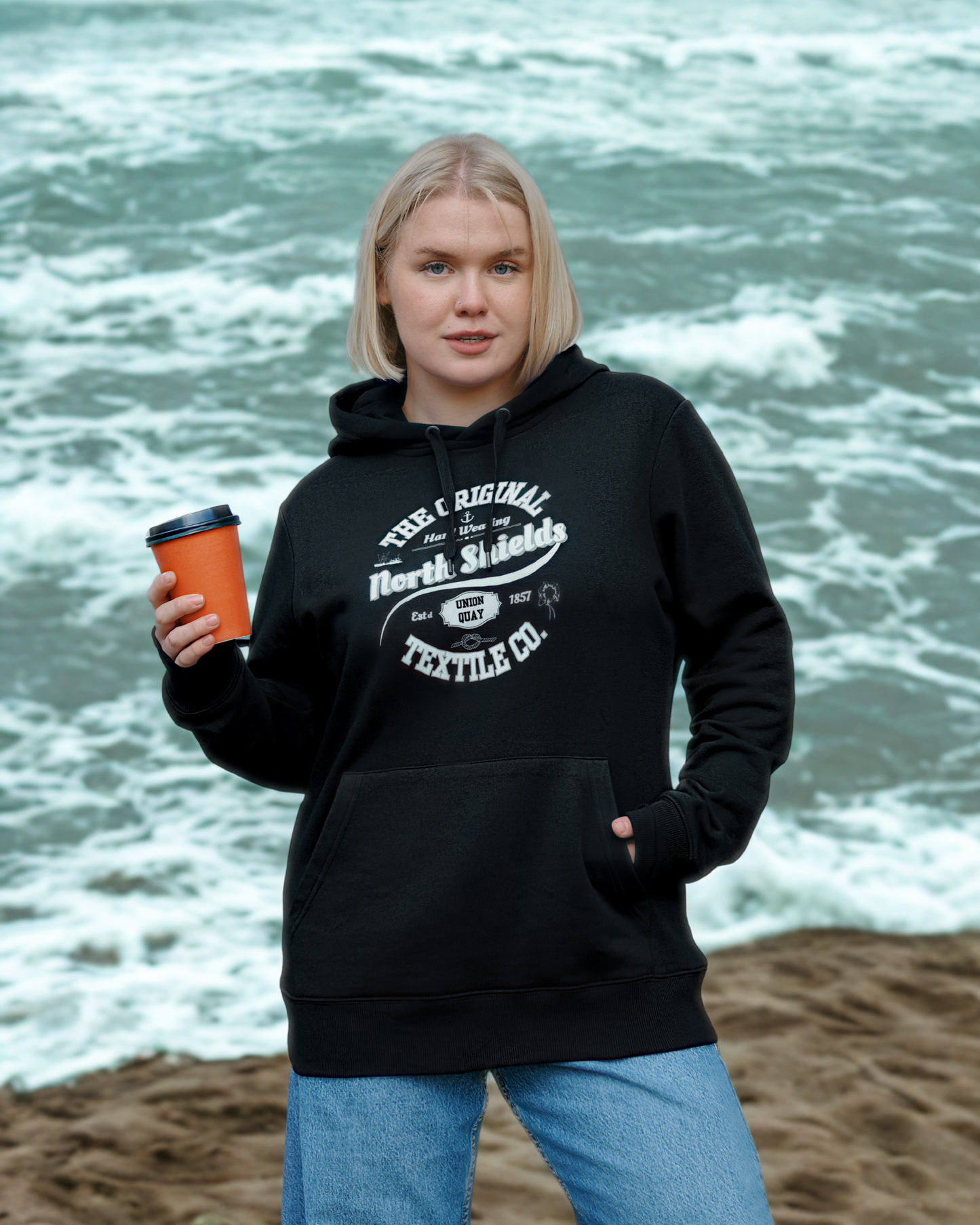 North Shields Textile Co. Unisex Hoodie – Bold Logo Graphic Celebrating Industrial Heritage
