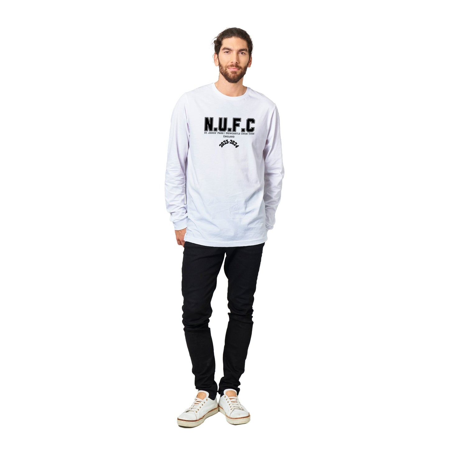 NUFC Premium Unisex Longsleeve T-shirt | Bold Design | Geordie Gift | Newcastle Gift | Gift for Him. | Gift for Her