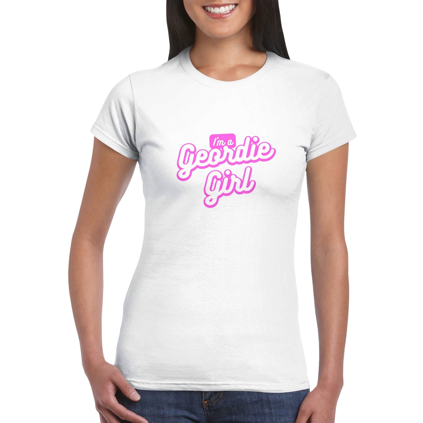 Geordie Girl T Shirt | Classic Womens Crewneck T Shirt | Barbie Style | Barbie Movie | Geordie T Shirt | Geordie Gift | Gift for Her