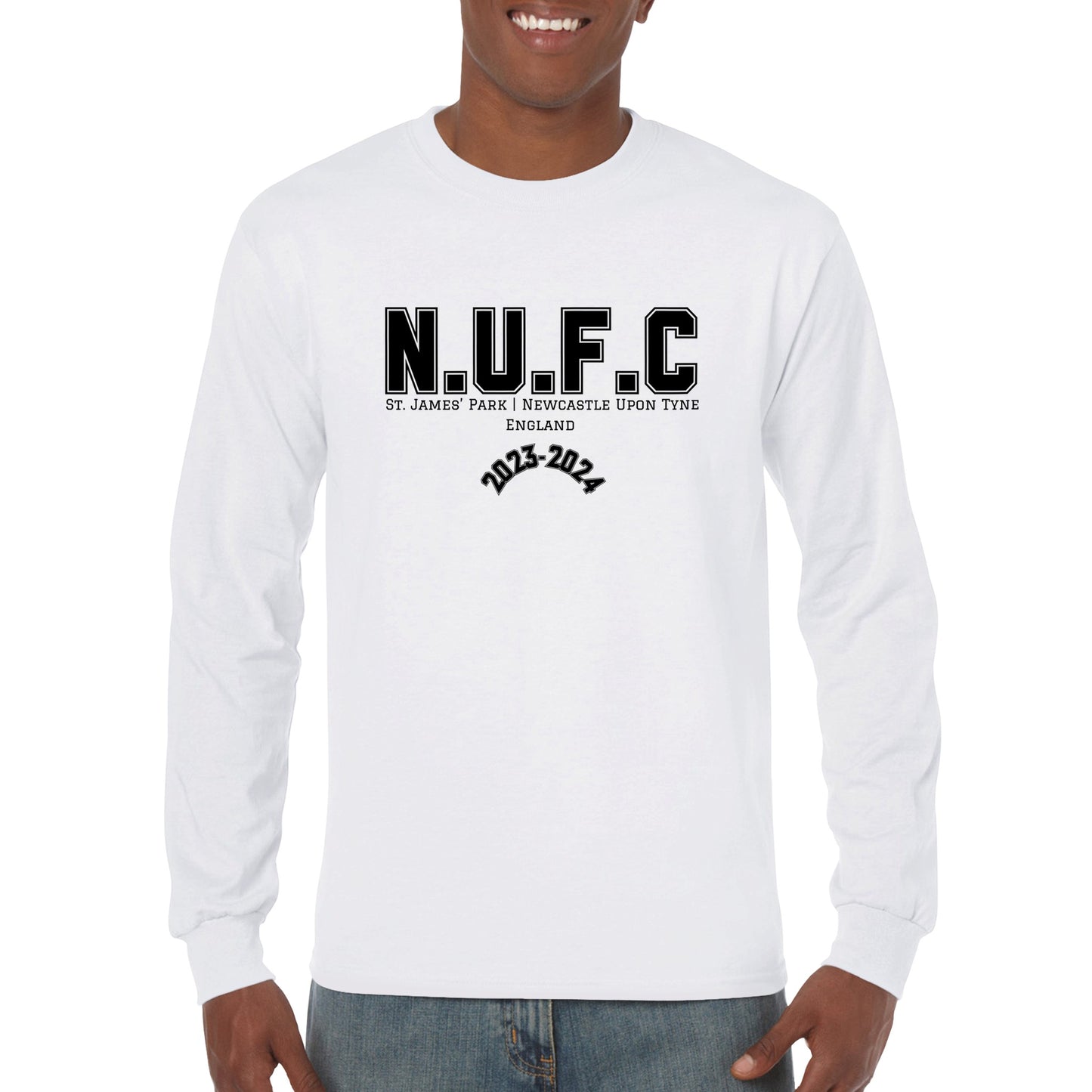 NUFC Premium Unisex Longsleeve T-shirt | Bold Design | Geordie Gift | Newcastle Gift | Gift for Him. | Gift for Her