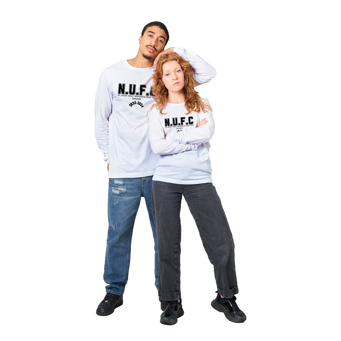 NUFC Premium Unisex Longsleeve T-shirt | Bold Design | Geordie Gift | Newcastle Gift | Gift for Him. | Gift for Her