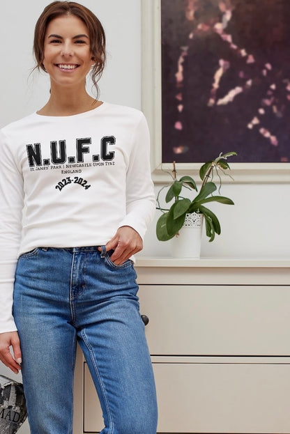 NUFC Premium Unisex Longsleeve T-shirt | Bold Design | Geordie Gift | Newcastle Gift | Gift for Him. | Gift for Her