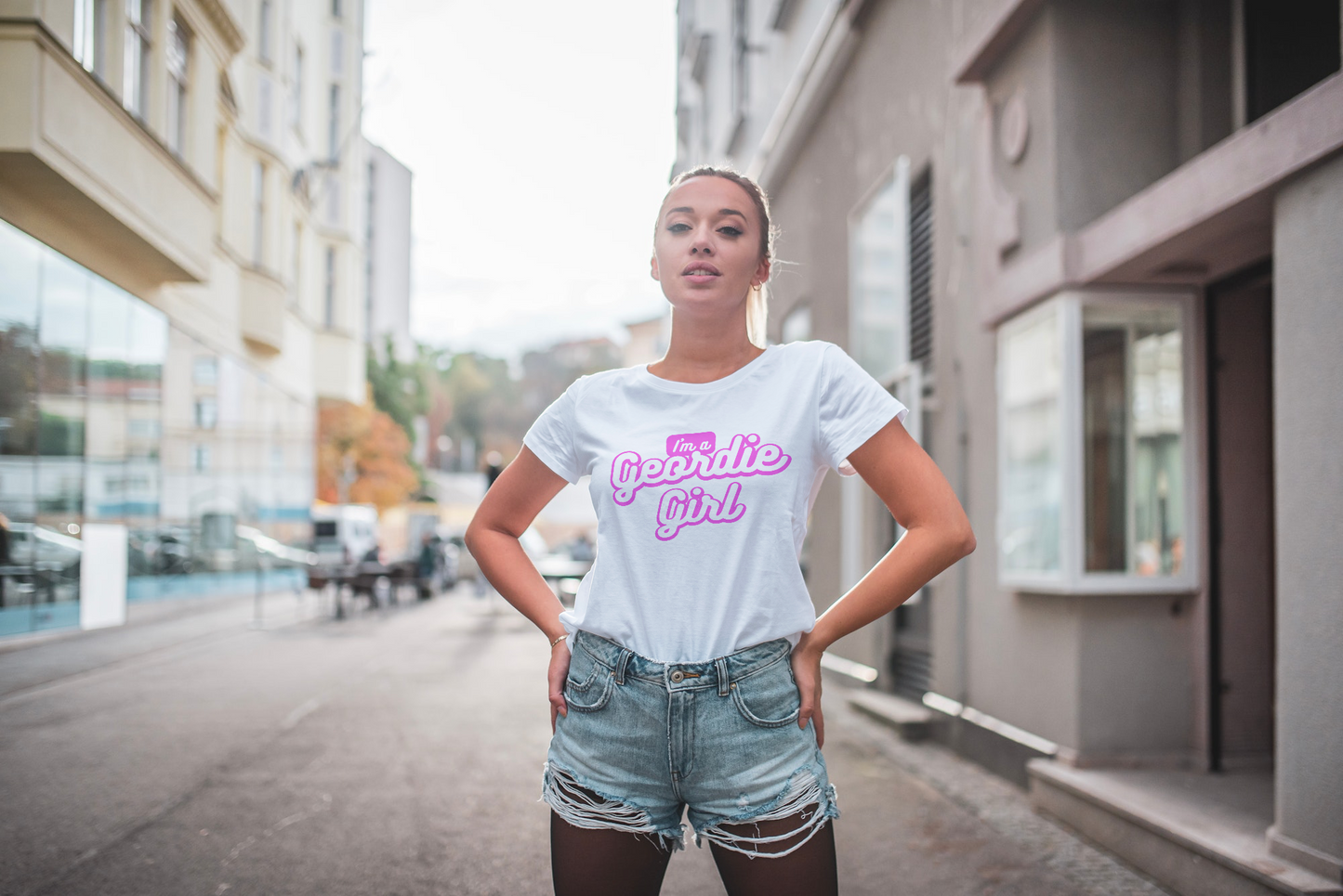 Geordie Girl T Shirt | Classic Womens Crewneck T Shirt | Barbie Style | Barbie Movie | Geordie T Shirt | Geordie Gift | Gift for Her