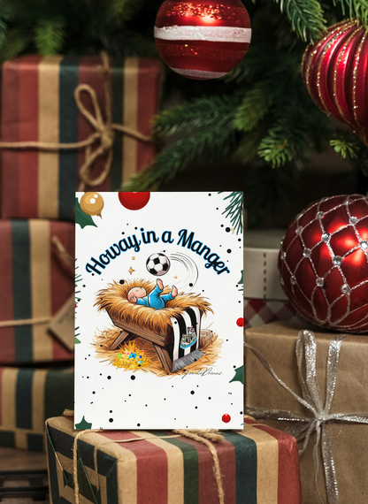 Howay in a Manger | Geordie Christmas Cards | Pack of 10 | With Envelopes