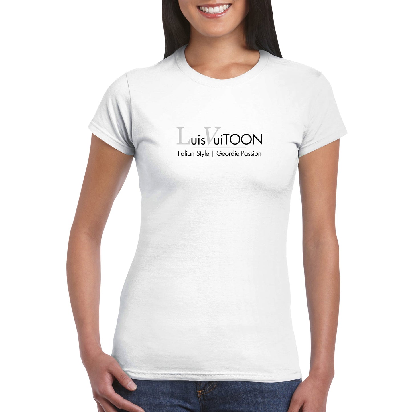 Womens Luis VuiTOON | Geordie Passion | Italian Stlyle | Champions League | Tonali | Toon | Newcastle United | T Shirt