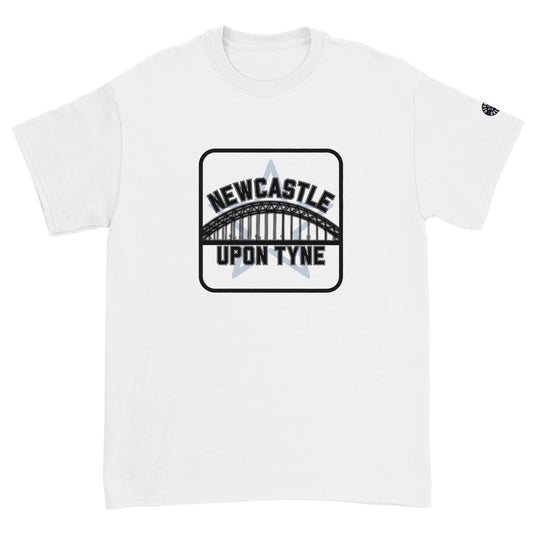 Newcastle T-Shirt | Tyne Bridge | Blue Star | Newcastle upon Tyne| Geordie Dreams | Ultra Cotton Unisex Crewneck T-shirt