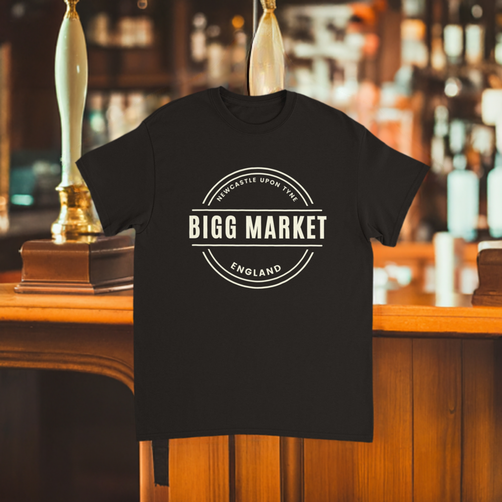 Bigg Market T-Shirt| Unisex Crewneck T-shirt | Newcastle | Geordie T Shirt | Geordie Gift | For Him | For Her